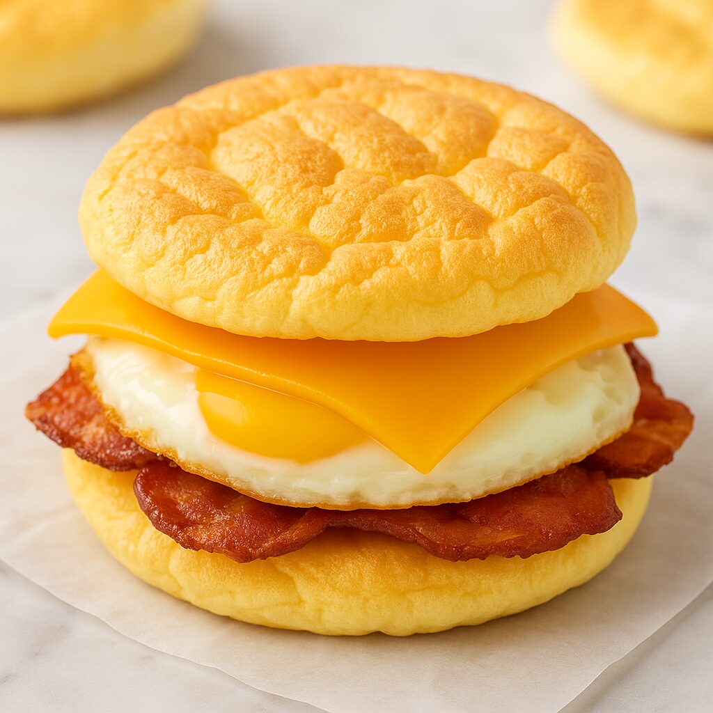 Cloud Bread Breakfast Sandwich