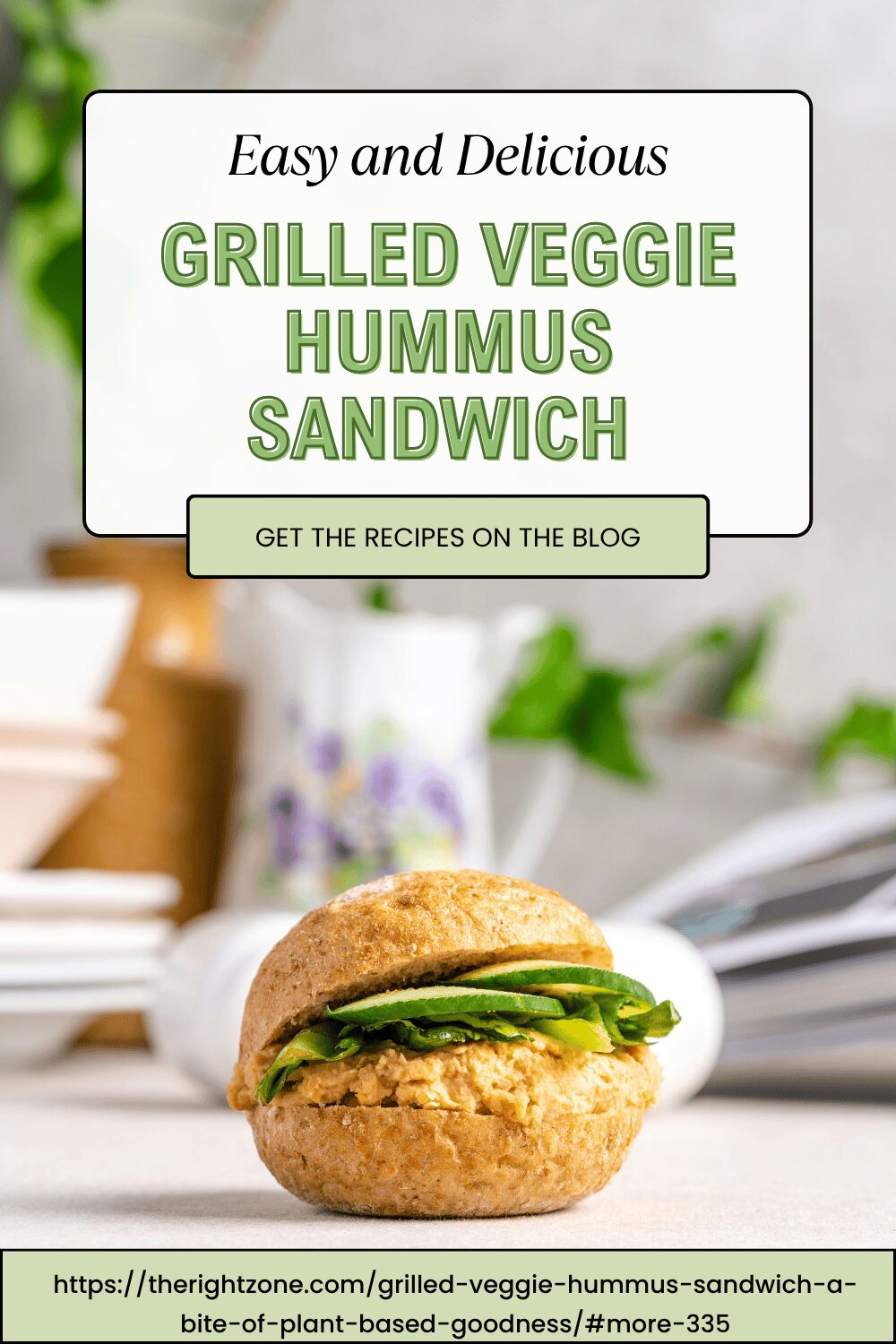 Grilled Veggie Hummus Sandwich